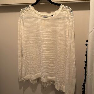 Cabi lace back light weight sweater